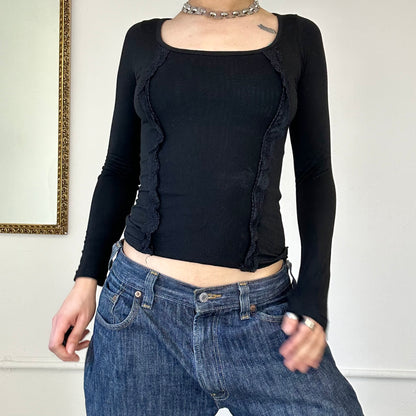 00s esisto black long sleeve top