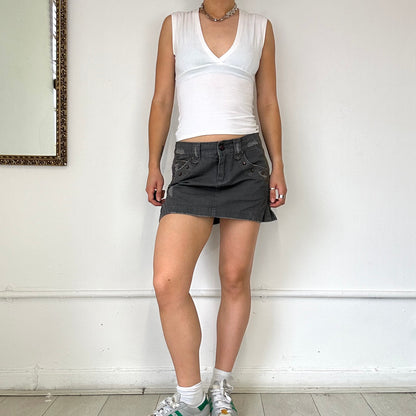 grey cargo pleated mini skirt