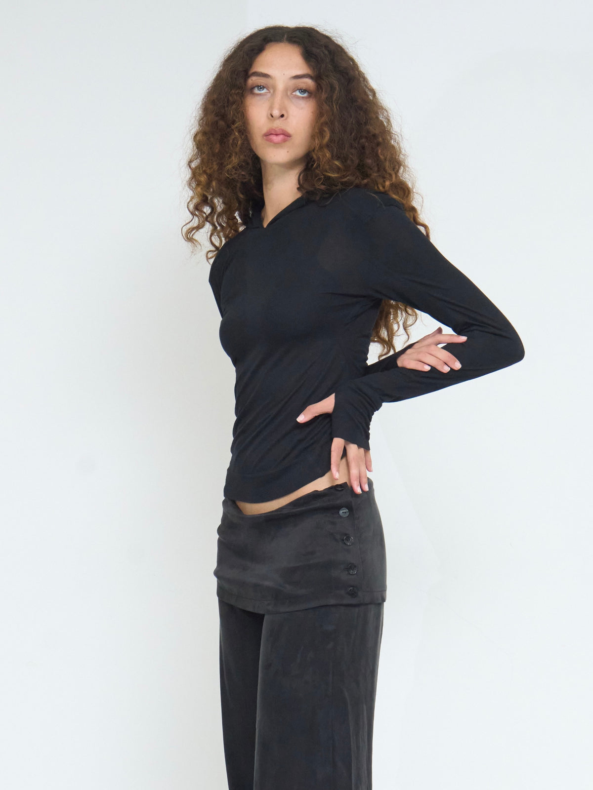sydney hooded top - black