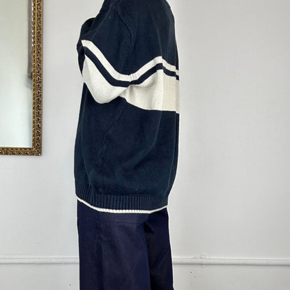 vintage navy lacoste knitted jumper