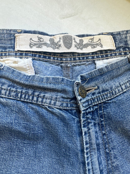 baggy long denim shorts