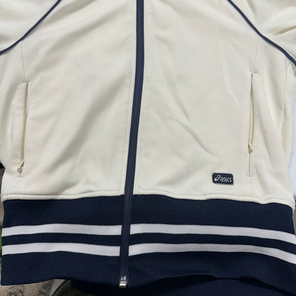 2000's white asics zip up track top