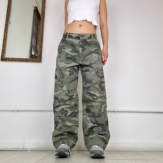 baggy camo cargo trousers