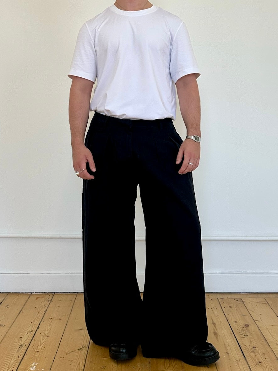 Parker-Hose – schwarzes Leinen