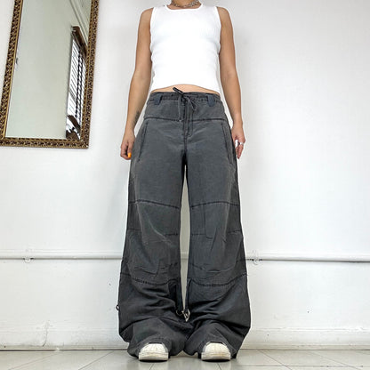 charcoal grey baggy deadstock cargo trousers by only