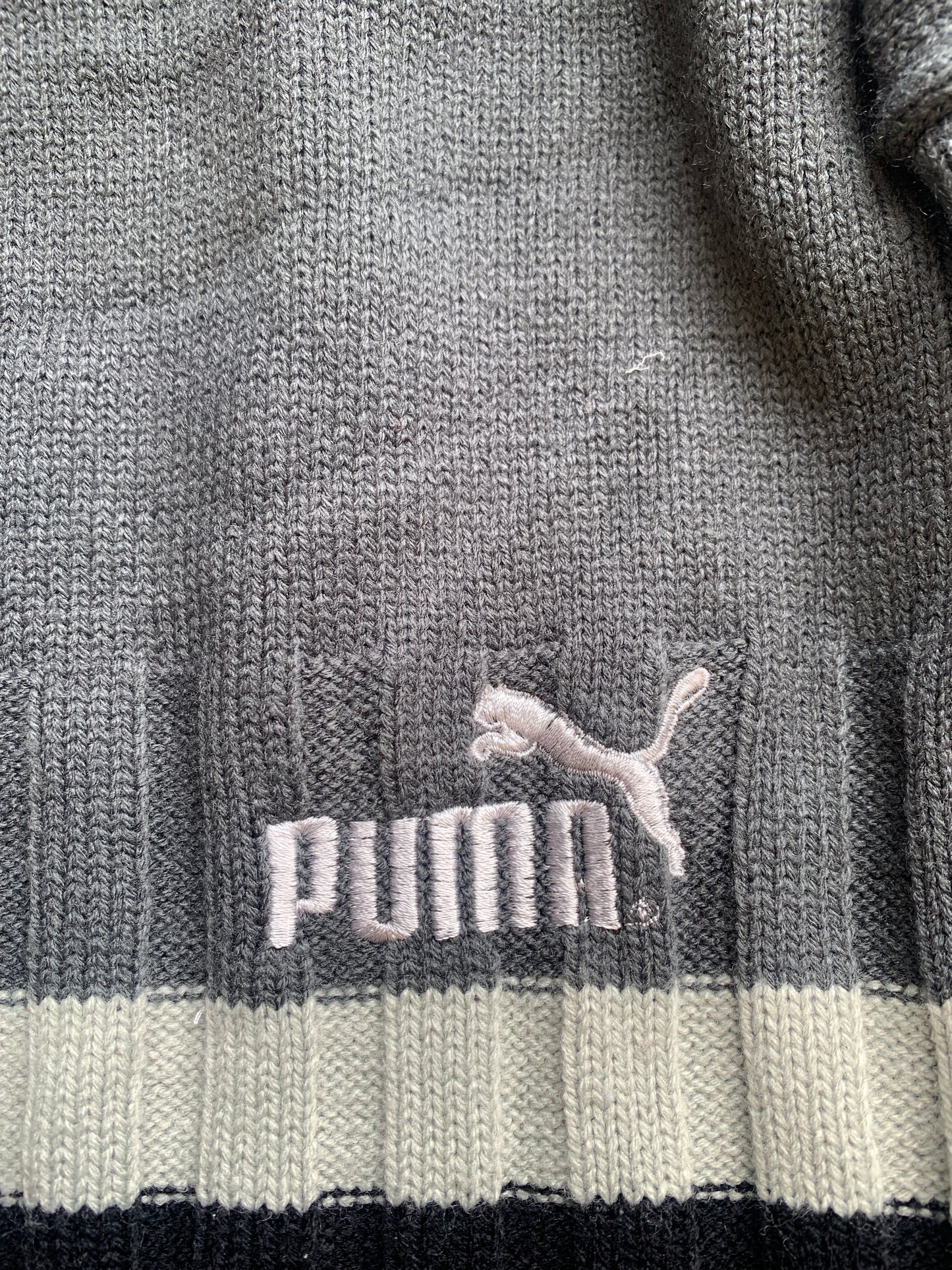 vintage puma grey knitted jumper