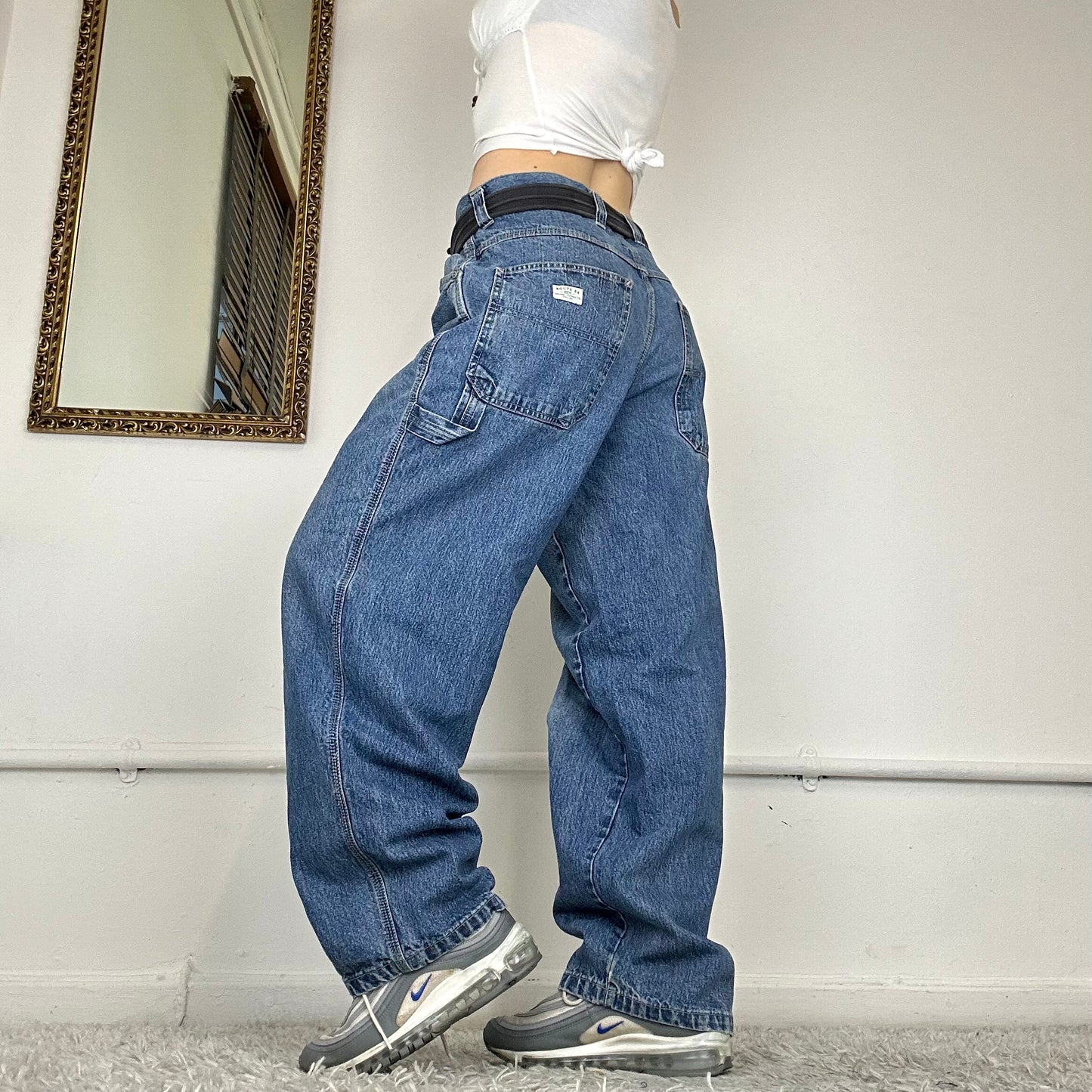 90s baggy wide leg jeans by route 66