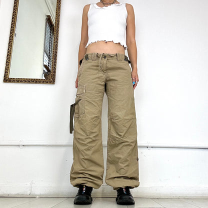 khaki baggy cargo trousers