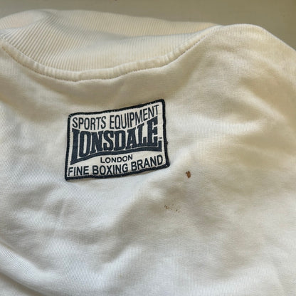 90's white lonsdale zip up sweatshirt