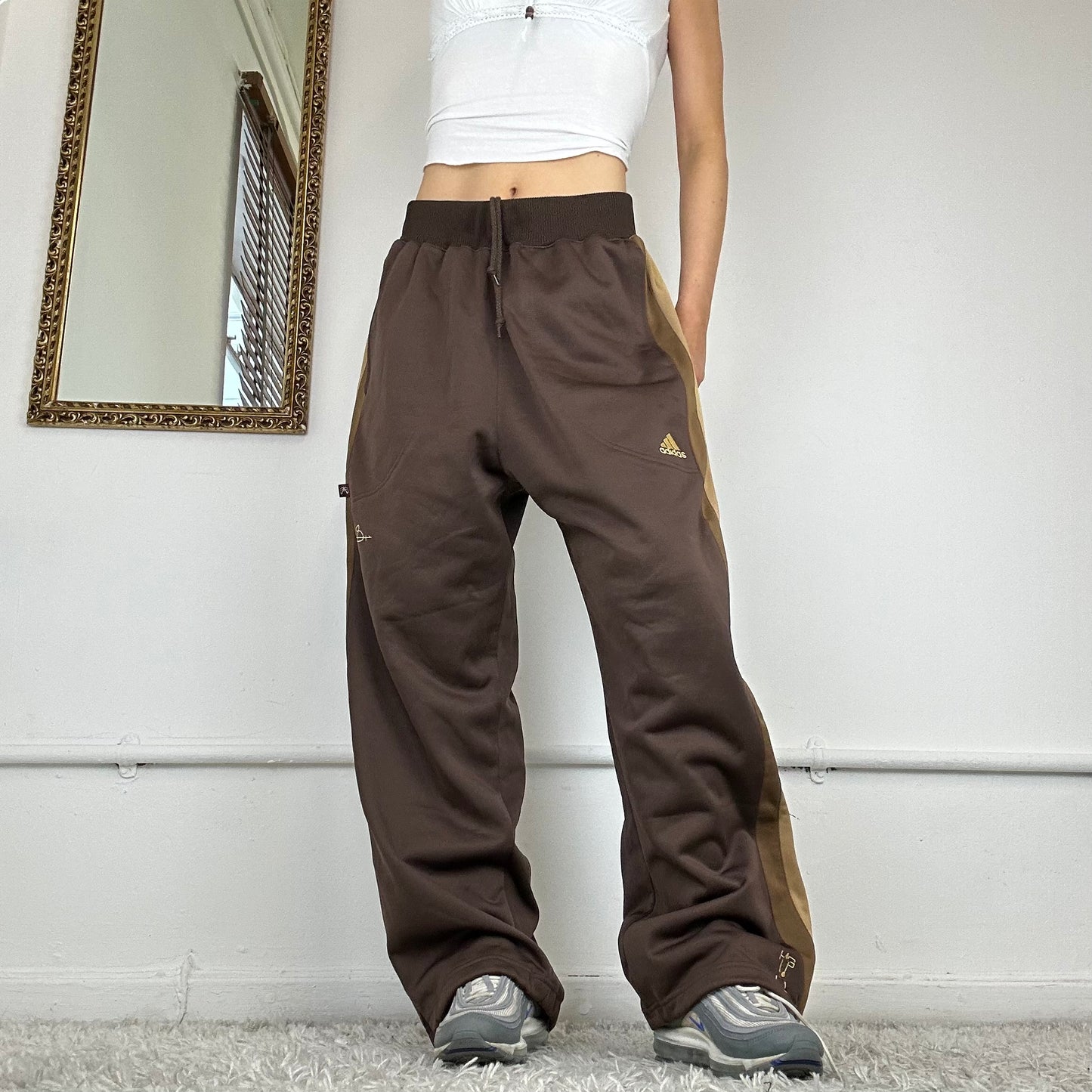 vintage brown & gold adidas joggers