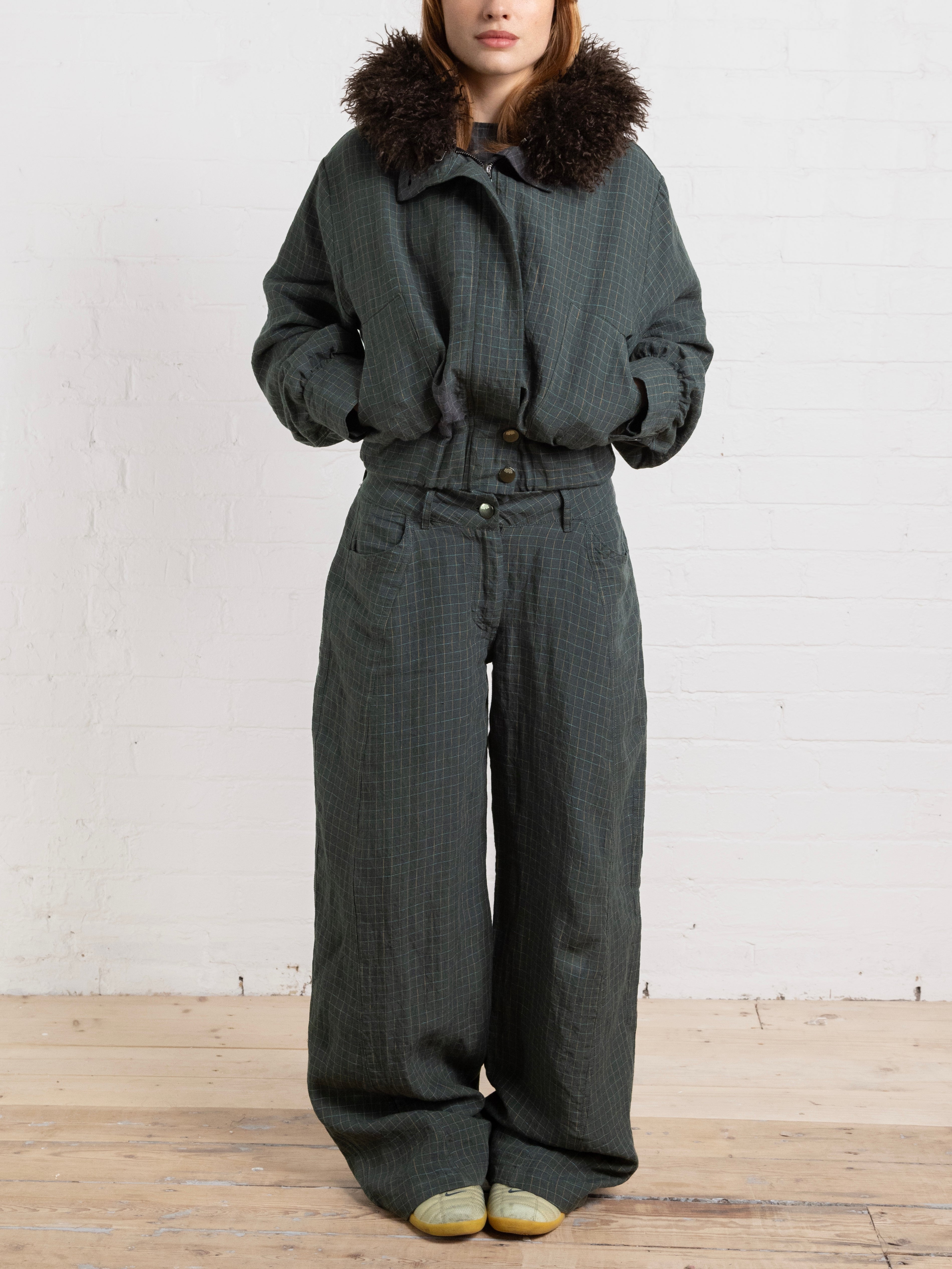 slouch jacket - fern linen