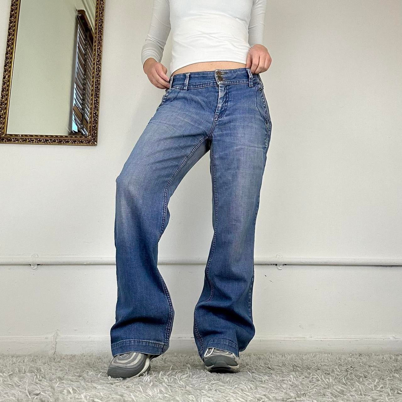 vintage wide leg cargo jeans