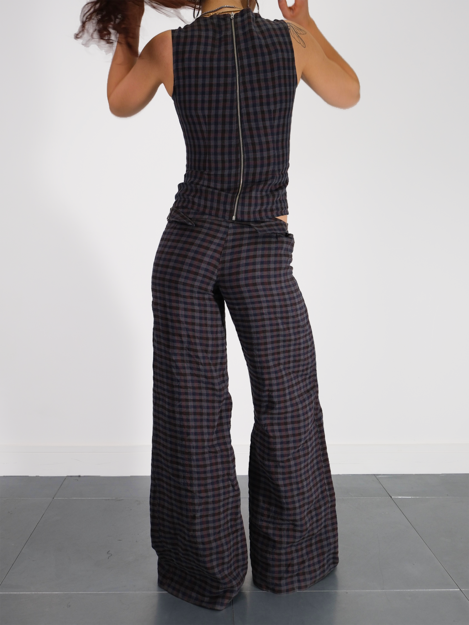 vivienne trouser - gingham linen