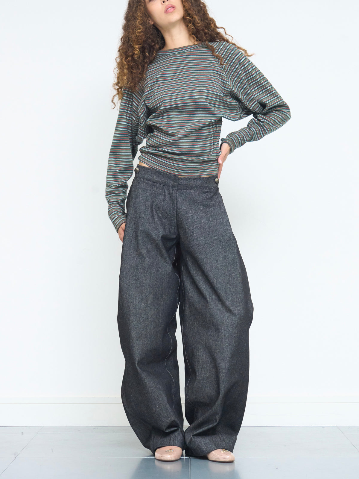 robin top - green stripe