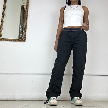 baggy black cargo trousers