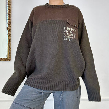 vintage marlboro brown knit jumper