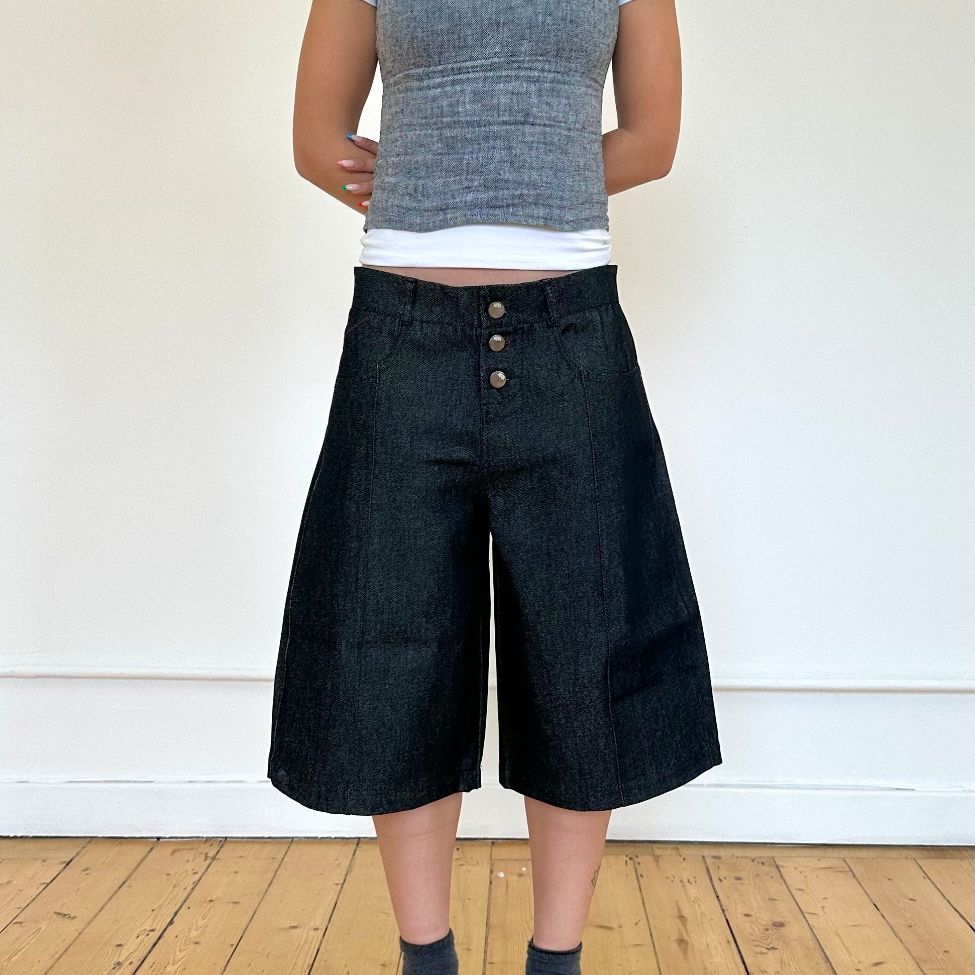 Skatershorts - Dunkelgrauer Denim