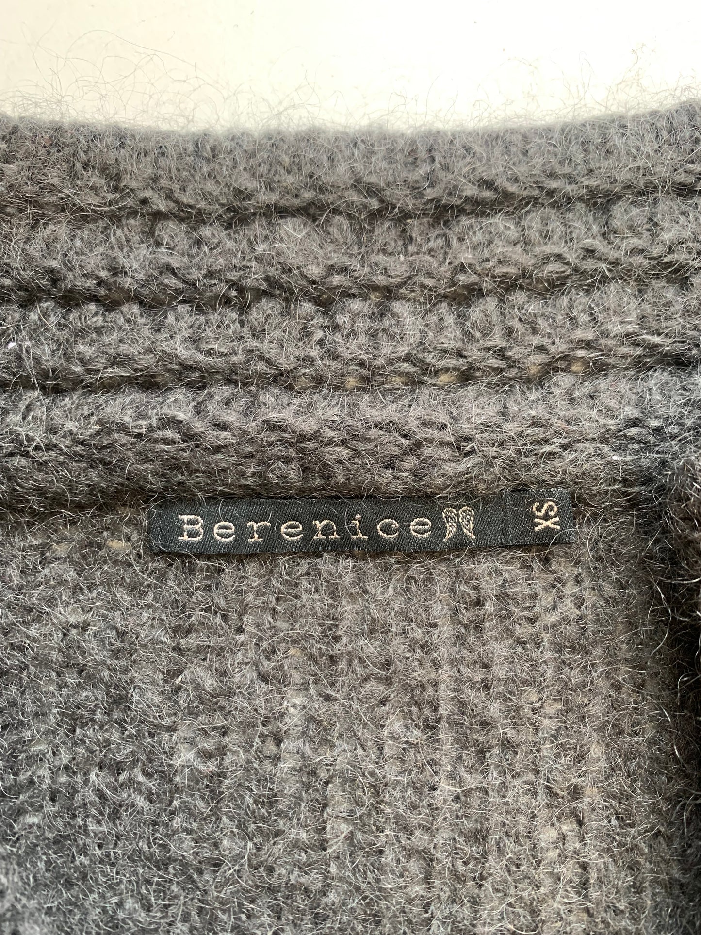 Berenice mohair grey knit zip-up jumper