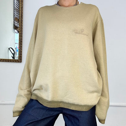 vintage versace beige cashmere knitted jumper