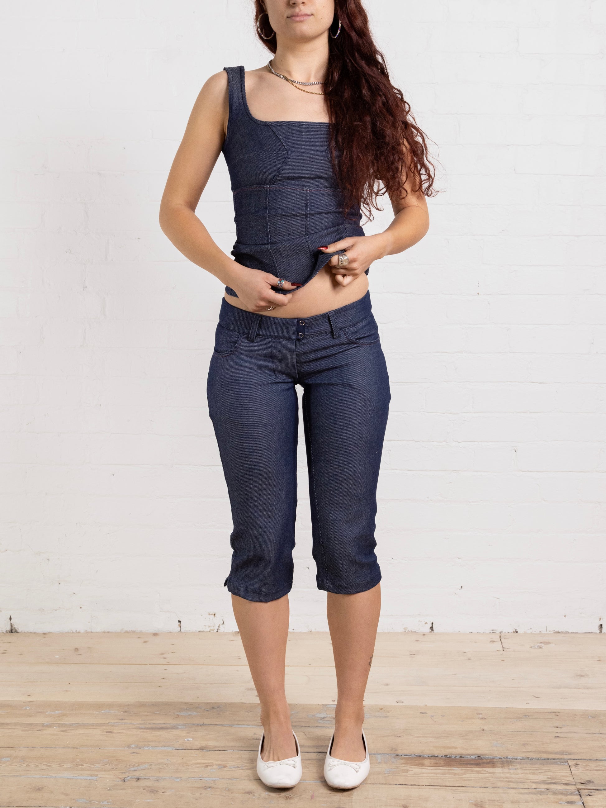 morgan capri - navy denim