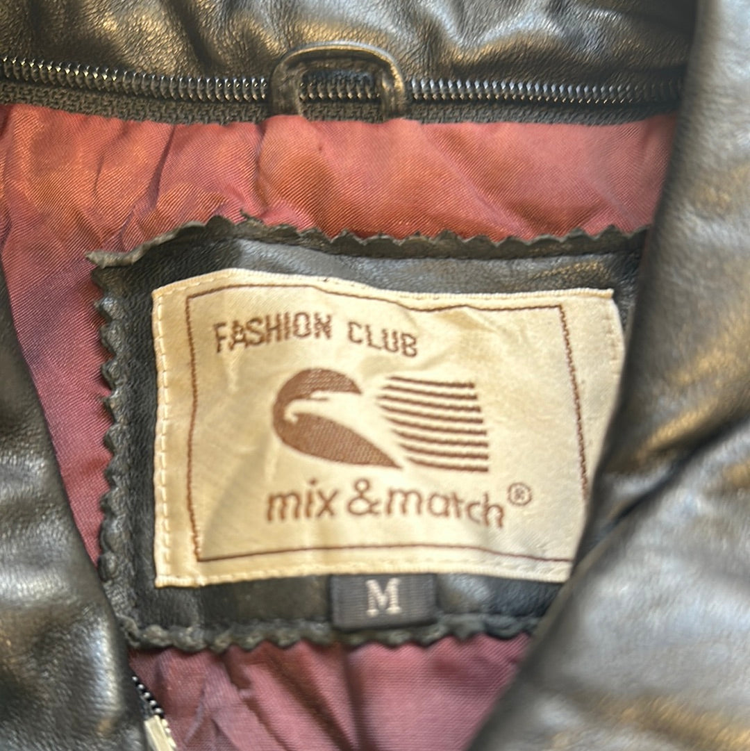 vintage leather bomber jacket