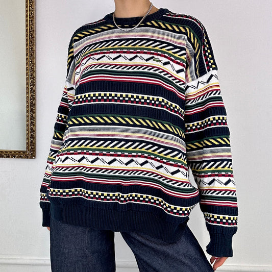 colourful striped knitted lacoste jumper