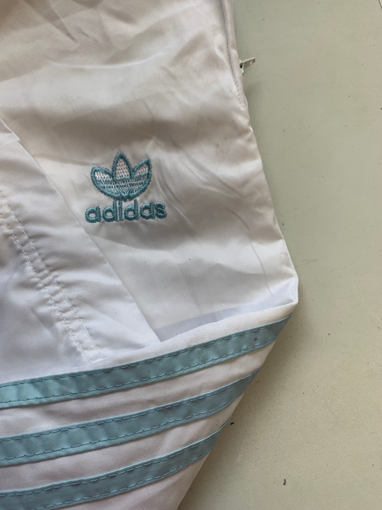 retro adidas white three stripe joggers