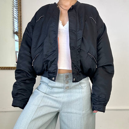 vintage cropped bomber jacket