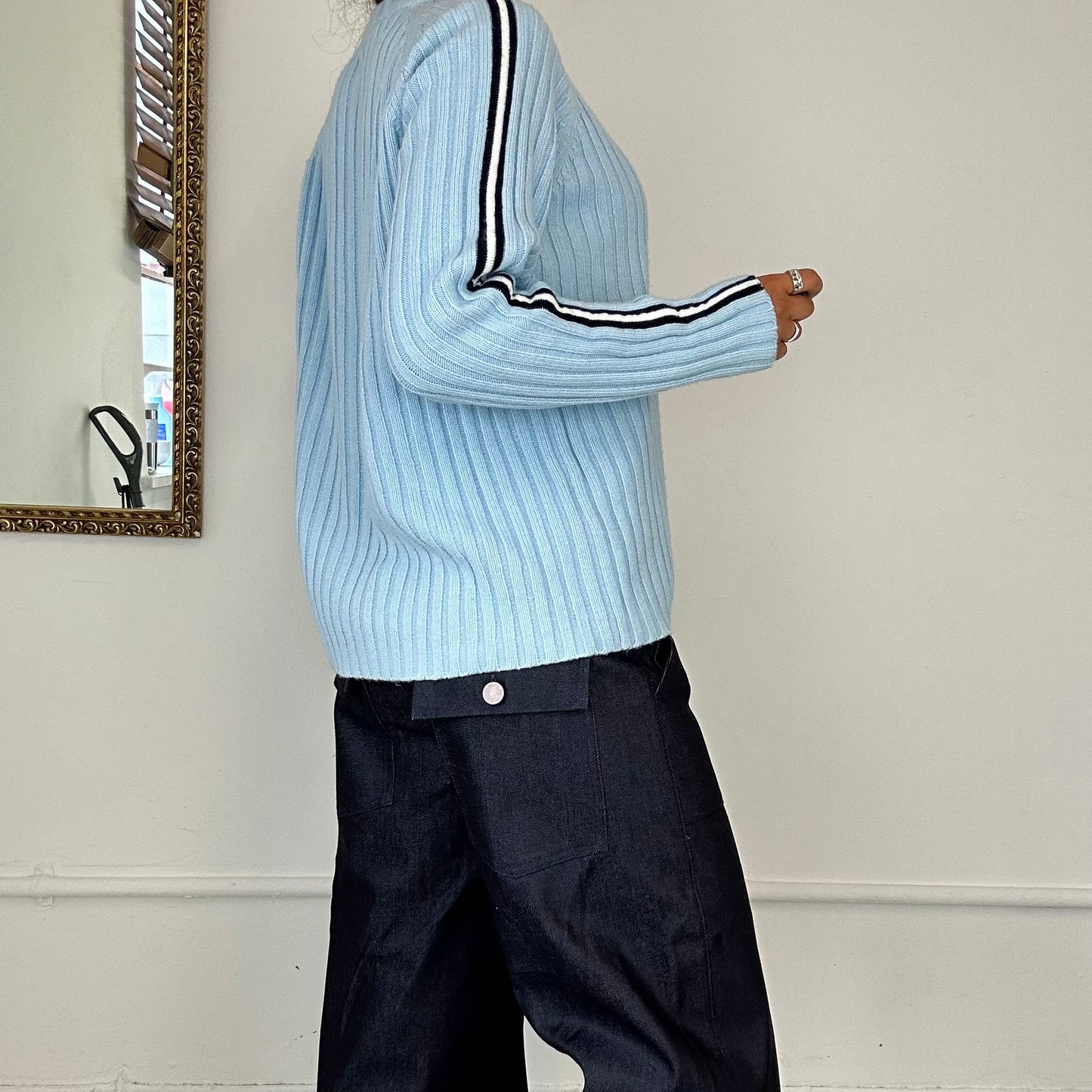 90s baby blue diesel knit jumper