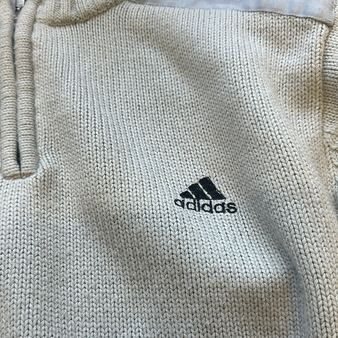 vintage grey adidas quarter zip