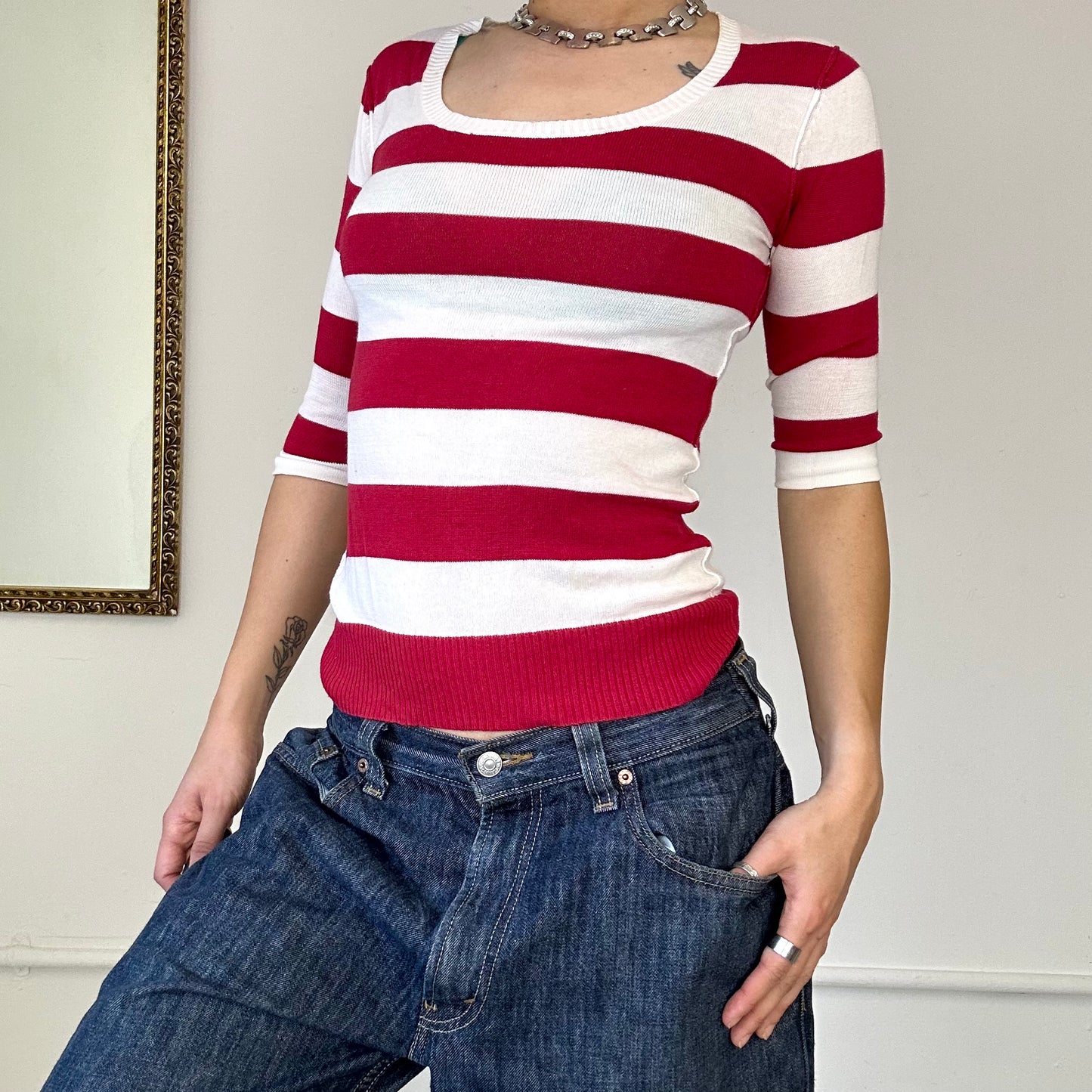 red and white striped dolce & gabbana top