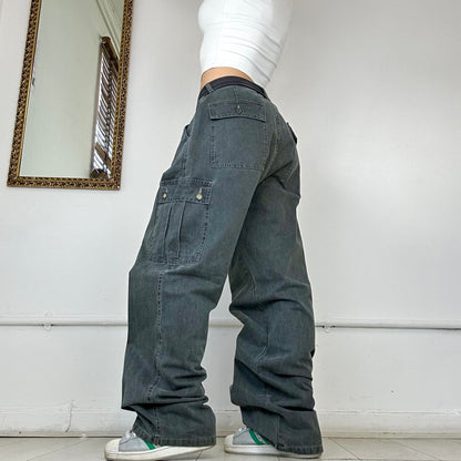 baggy grey cargo jeans