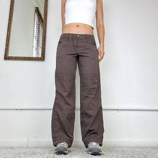 wide leg brown cargo trousers