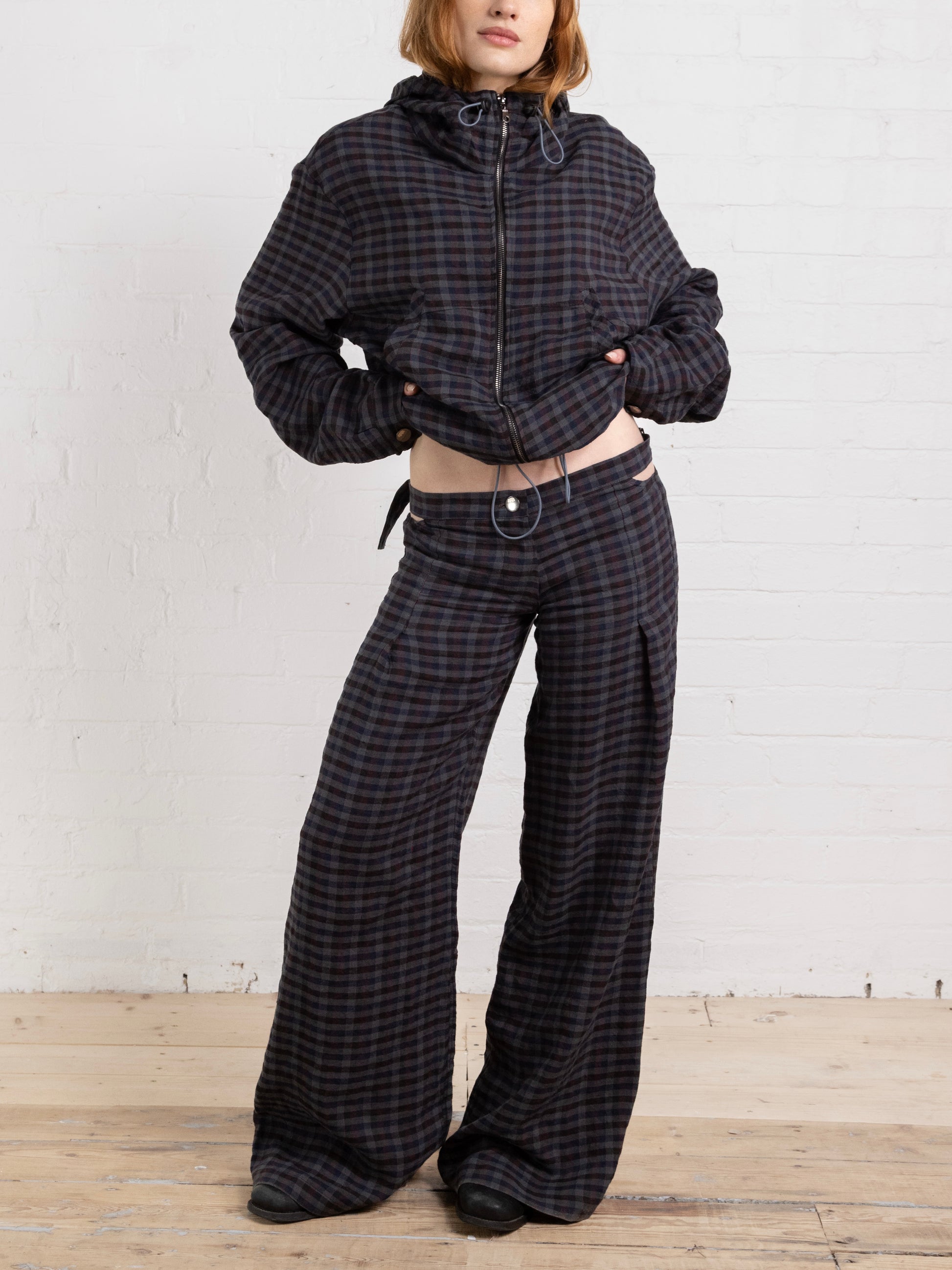 vivienne trouser - gingham linen