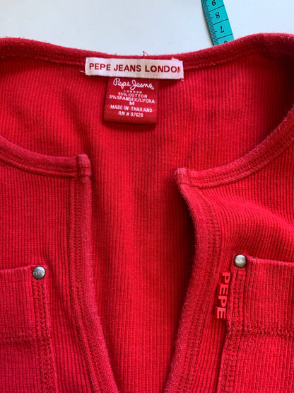 Pepe jeans red long sleeved top