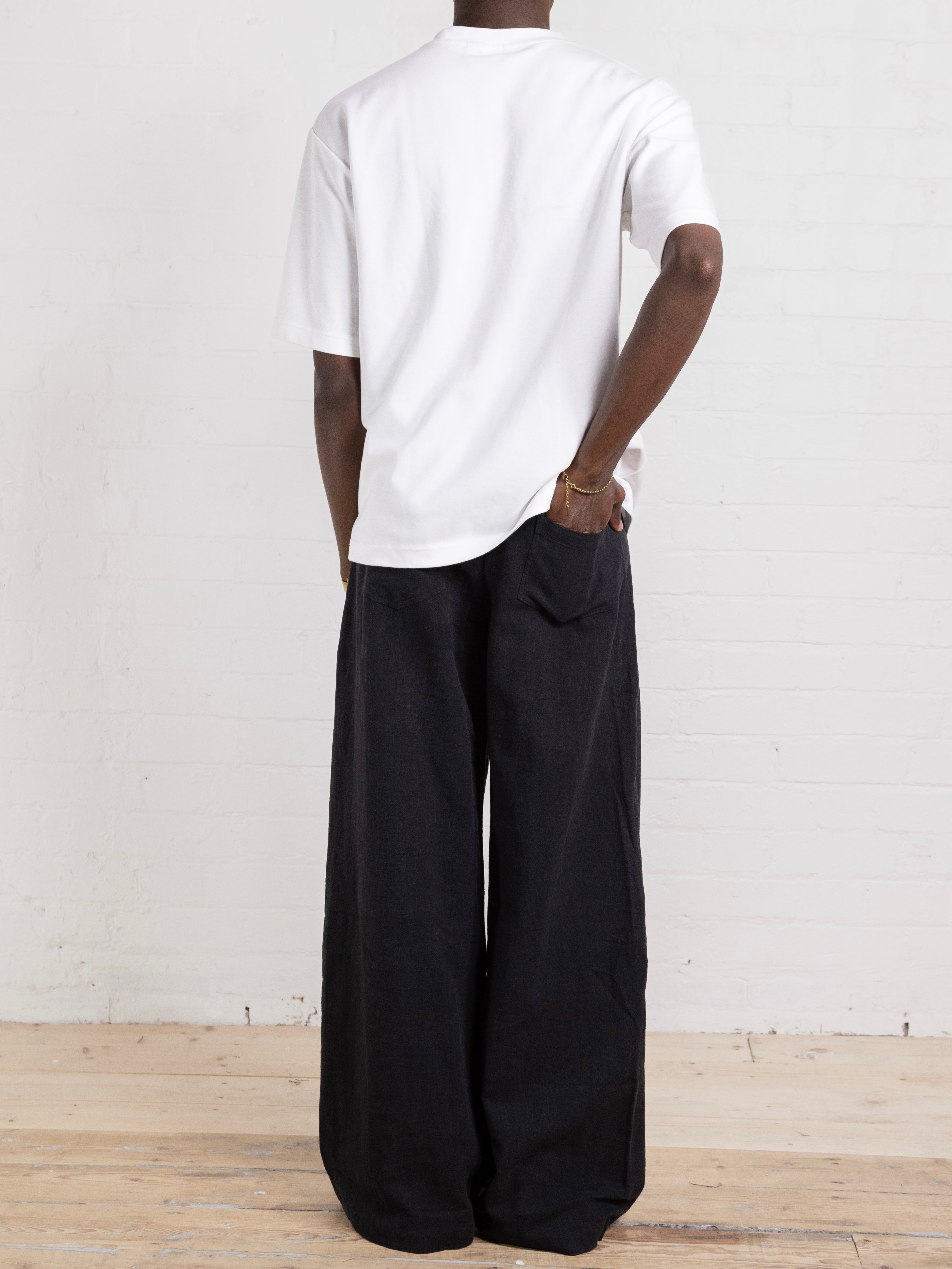 parker trouser - black linen