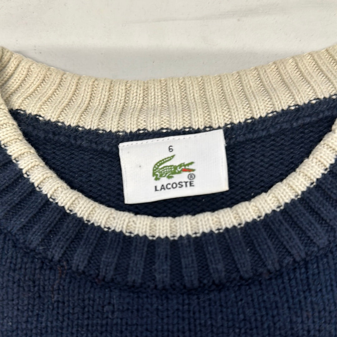 vintage navy lacoste knitted jumper