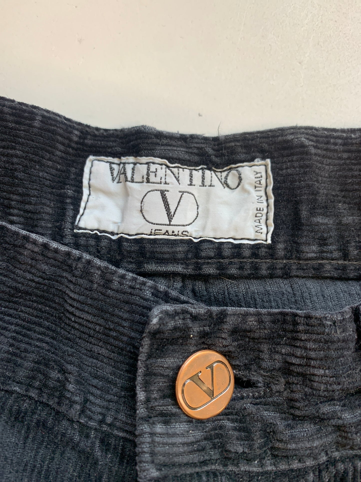 Valentino black baggy corduroy jeans