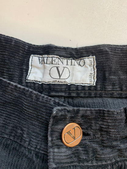 Valentino black baggy corduroy jeans