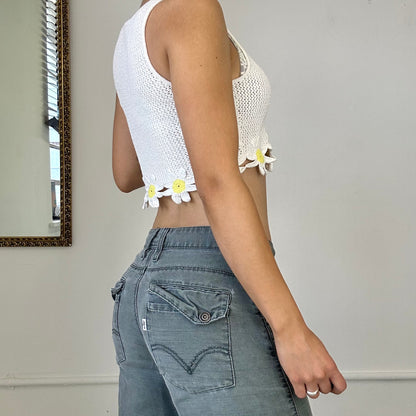 daisy knitted cropped tank top by STAUD