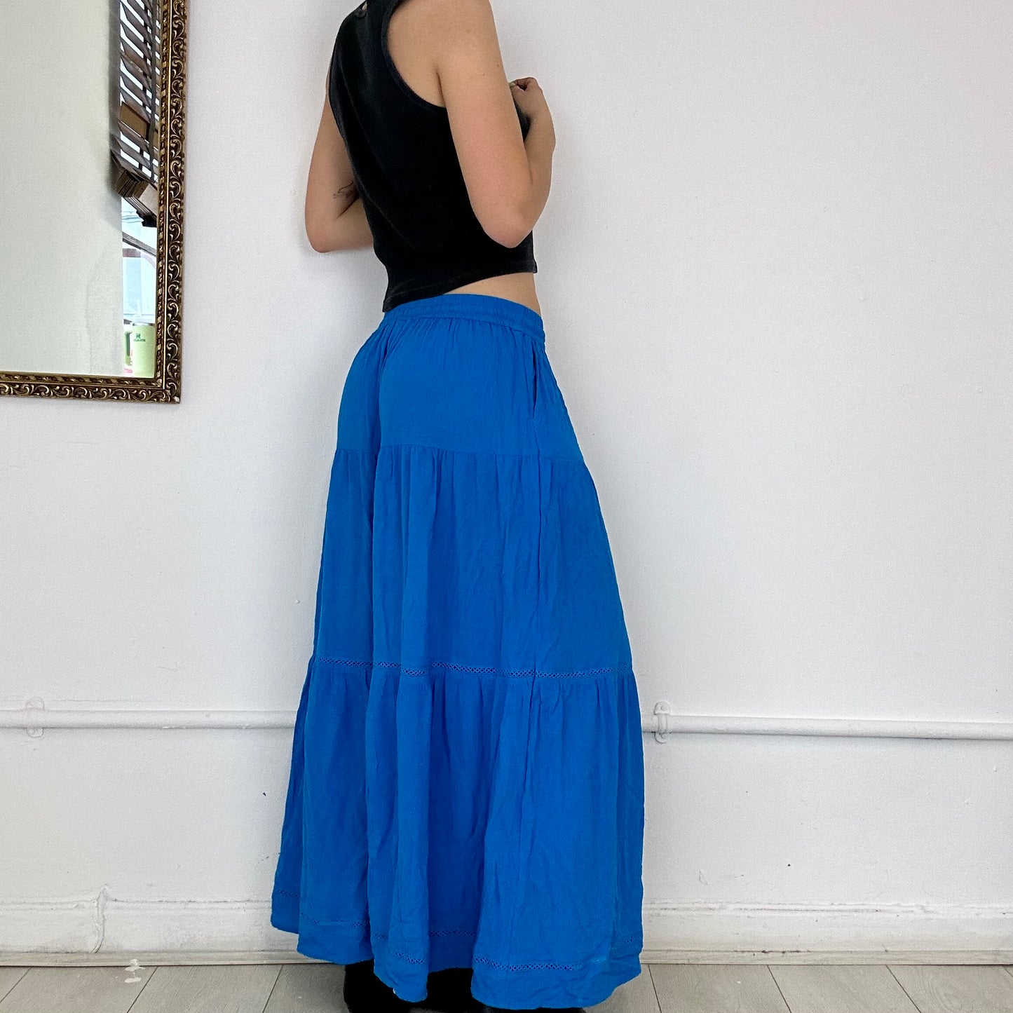 cobalt blue maxi skirt