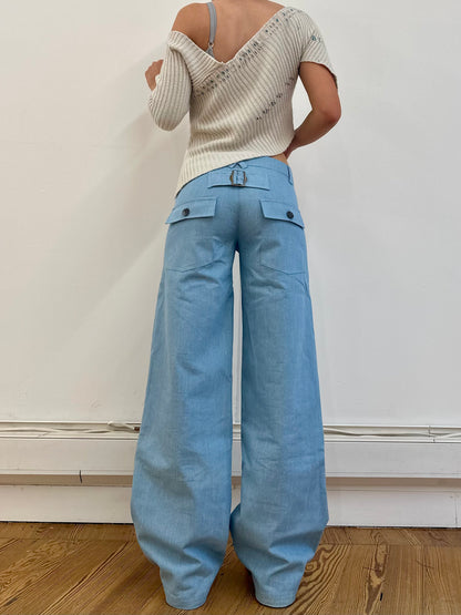 the slouch in light wash denim