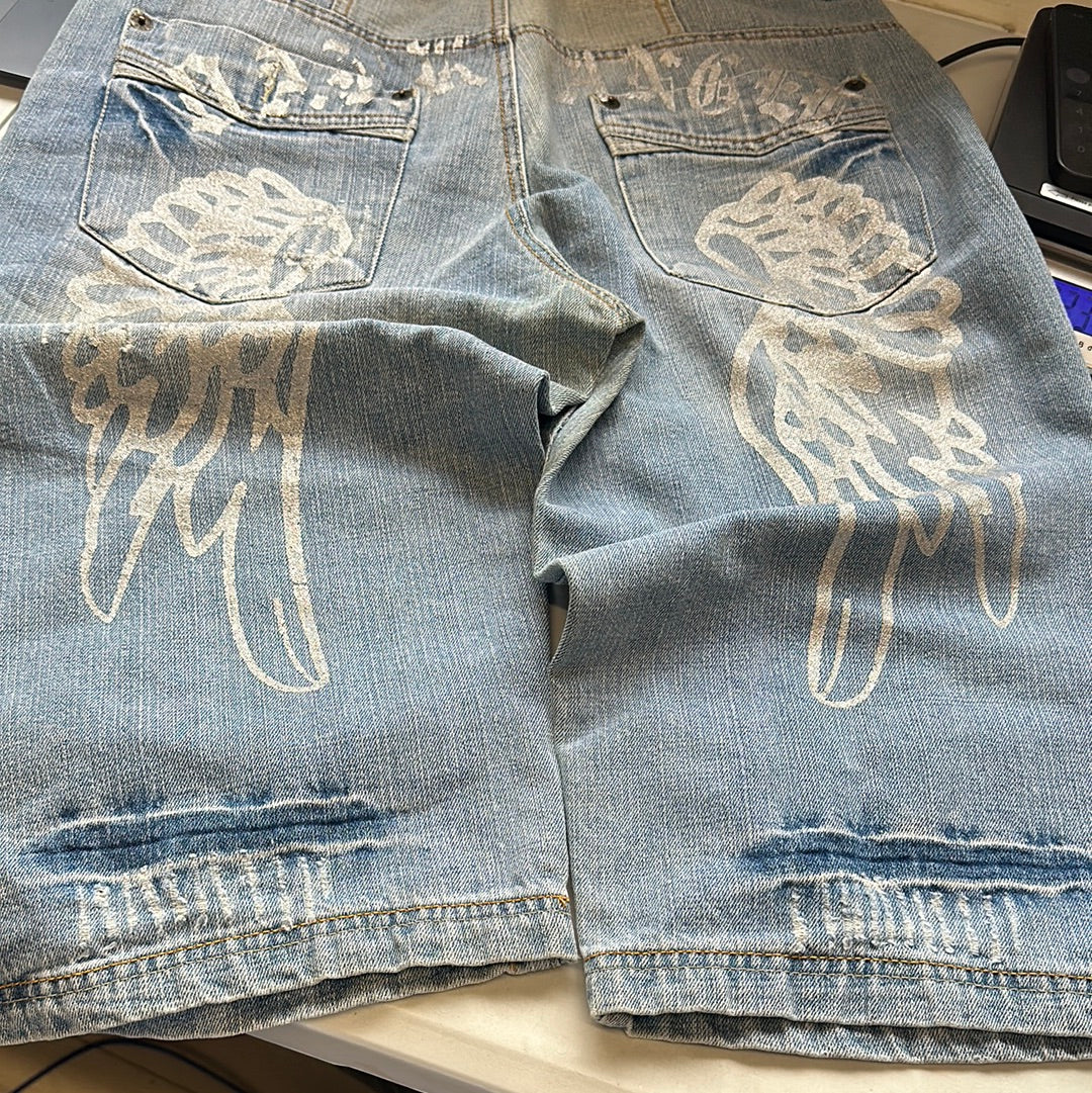 2000s baggy denim jorts