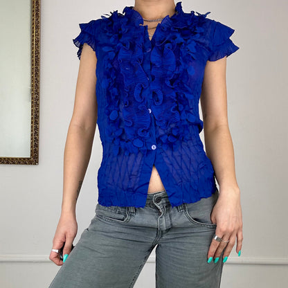 blue mesh 90’s blouse