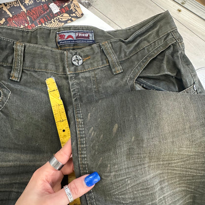 wide leg khaki deadstock jeans