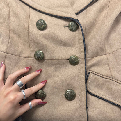 vintage miss sixty button up wool trench coat