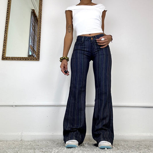 pinstripe flared jeans