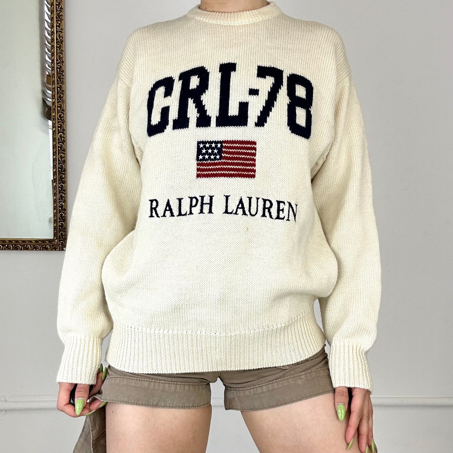 vintage cream ralph lauren knit jumper