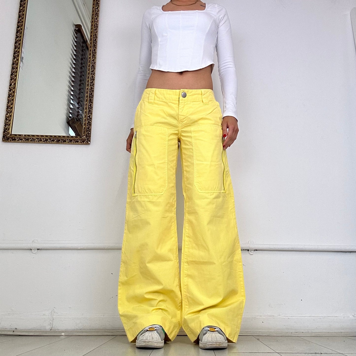 2000's GAS, yellow wide leg trousers