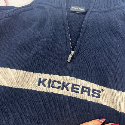 vintage kickers knitted quarter up jumper